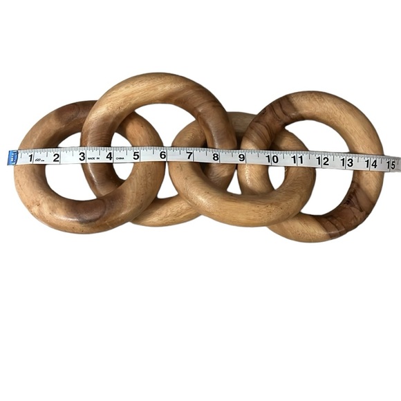 Oversized Wood Chain Link Decorative Wood Link Natural Wood Link Wood Decor - Picture 6 of 7